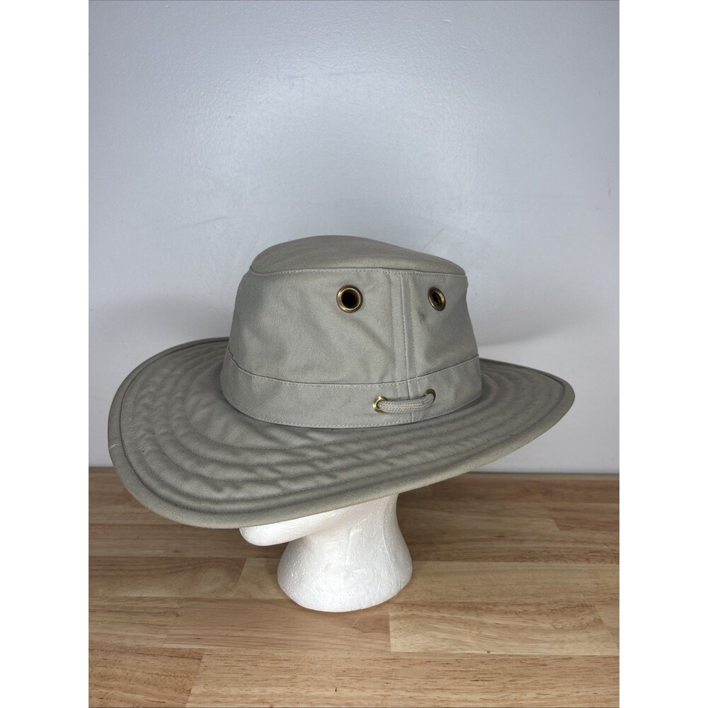 Vintage Tilley Hat T4 Cotton Duck Sun Hat Khaki Beige Made in Canada Size 7 1/2